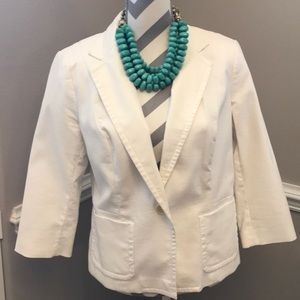 TALBOTS white quilted blazer